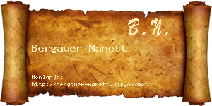 Bergauer Nanett névjegykártya